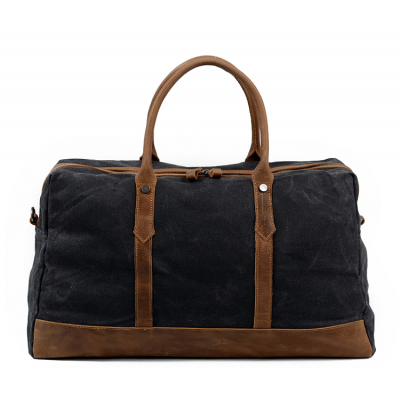 TP3 WaxWampTraveler™ XL  Gewachste Dicke Canvas - Leder Reisetasche Handgepäck Weekender Schultertasche - dunkelgrau